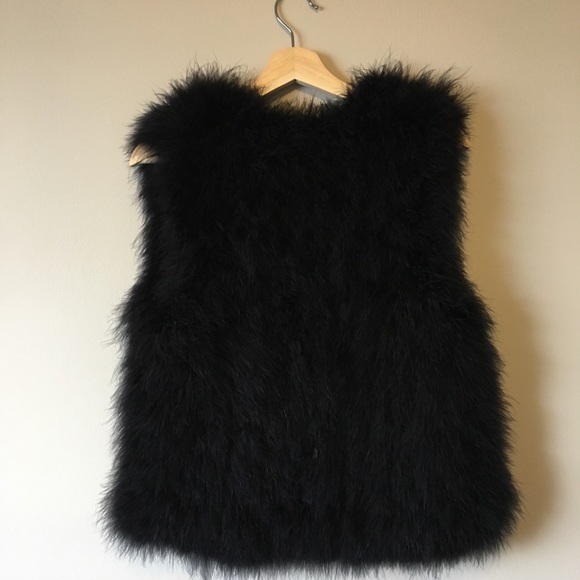 Club Monaco Black Violet Feather Vest, Like New - Picture 3 of 6
